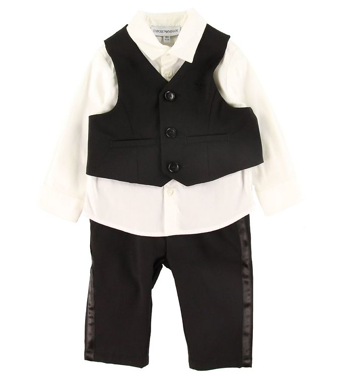 Emporio Armani Black 3 Piece Suit Set Size 3