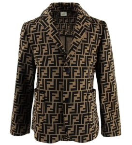 Fendi Brown Blazer with Logo Size 8